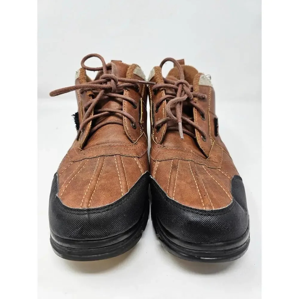 Nautica Lockview Mens‎ Size 10 Leather Winter Snow Duck Boots Lace Up Ankle